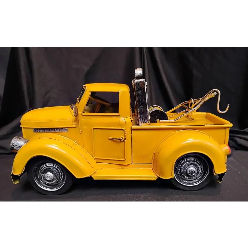 1926 Pennzoil Yellow Tow Truck Metal Desk Model Automotive Wrecker Decor